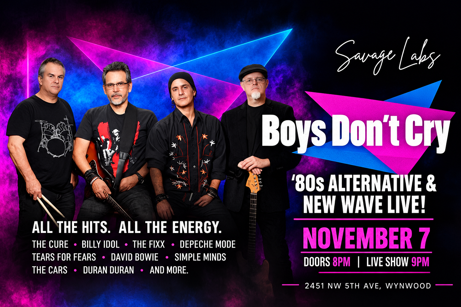 Boys Don’t Cry – ’80s Alternative & New Wave Live